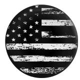 Leo IRis Rv Spare Tire Cover Wheel Black White Vintage American Flag Protectors Weatherproof Dust-Proof for Camper Universal for Trailer SUV Truck Camper Travel Trailer Accessories 14" 15" 16" 17"