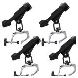 4 Pcs Fishing Boat Rods Holder 360 Degree Adjustable Folding Fishing Pole Holders with Large Clamp Opening for Boat Trolling Holder Pole Stand Rack Fishing Boat Rod Bracket for Kayak Canoe Dock