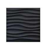 Art3d PVC Wave Panels for Interior Wall Decor, Black Textured 3D Wall Tiles, 19.7" x 19.7" (12 Pack)