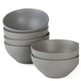 famiware Ceramic Bowls for Kitchen, Cereal Bowls Set of 6, Bowls for Cereal, Soup, Oatmeal, Rice, Pasta, Salad - Dishwasher & Microwave Safe, Dark Greyâ¦