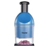 Geedel Food Chopper, Easy to Clean Manual Hand Vegetable Chopper Dicer, Dishwasher Safe Slap Onion Chopper for Veggies Onions Garlic Nuts Salads