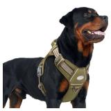 Auroth Tactical Dog Harness for Small Medium Large Dogs No Pull Adjustable Pet Harness Reflective K9 Working Training Easy Control Pet Vest Military Service Dog Harnesses XL, Green