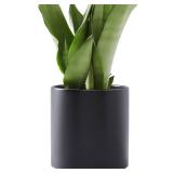 Tagobar Plant Pots Planter Indoor - 5.1 Inch Modern Ceramic Pots for Plant Black Plant Pot with Drainage Hole Matte Flower Pot for Home Office Decoration (Plant Not Included)