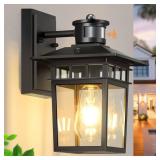 Motion Sensor Outdoor Lights Wall Mount,Dusk to Dawn Outdoor Lighting, Porch Light Exterior Light Fixture,100% Anti-Rust Aluminum Waterproof, Modern Black Wall Lights, for House Front Door Entrance