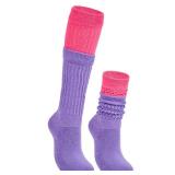 Zando Neon Socks Purple Leg Warmers Purple Socks Women 80S Outfit For Women 80S Socks Neon Leg Warmers For Women 80S 80S Accessories For Women Slouch Socks Women Rose Red-Purple One size