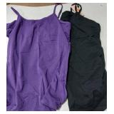 Attra Co Sports Camisole 2 Pk Black Purple Large