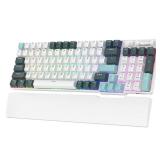 RK ROYAL KLUDGE RK96 RGB Limited Ed, 90% 96 Keys Wireless Triple Mode BT5.0/2.4G/USB-C Hot Swappable Mechanical Keyboard w/Wrist Rest, Software Support & Massive Battery, RK Yellow Switch - Retail: $8