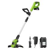 VIVOSUN 12â Cordless String Trimmer and Edger, 20V 2.0Ah Weed Eater, 2-Speed Control with Adjustable Head, Pole & Handle, Spool, Lightweight & Compact Trimmer, Battery and Fast Charger Included