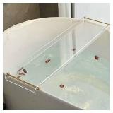 Acrylic Bathtub Tray Caddy, Clear Bath Shelf Tub Rack with Golden Handle, Luxury Bathroom Organizer Tablet Holder SHUNLI