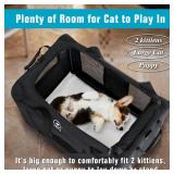 PEGIC Large Cat Carrier for Car Travel, Pegic Soft Sided Collapsible Pet Carrier for Outdoor and Indoor Uses, Roomy Extra Large Cat Carrier for 2 Kittens, Large Cat or Puppies Up to 55lbs (Black)