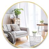 Itrue Round Gold Mirror 36 Inch for Bathroom Circle Mirrors for Wall Decorative Brushed Metal Frame Mirror for Living Room Bedroom - Retail: $110.23