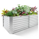 Land Guard 8Ã4Ã2 ft Galvanized Raised Garden Bed Kit, Galvanized Planter Raised Garden Boxes Outdoor, Large Metal Raised Garden Beds for Vegetables. - Retail: $100.25