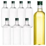 Yopay 8 Pack 32OZ Plastic Empty Bottles with Cap, Long Neck Wine Bottles for Liquor BPA-Free, Reusable Beer Soda Olive Oil Bottle, Leakproof Container for Juice Shaved Ice Flavoring Syrup