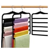 Closet Organizers and Storage,3 Pack Velvet Pants-Hangers-Space-Saving,Non Silp 5 Tier Scarf Jeans Organizer,Dorm Room Essentials for College Students Girls Boys Guys,Organization and Storage