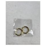 1 Pair Fashion Round Stud Earrings Stainless Steel (Gold)