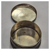 Vintage Sterling Mexico Steel Snuff Box Storage Tin