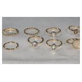 8-Piece Vintage Mood Rings Set - Stackable Midi Finger Rings for Women