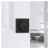 Kwikset 816 KeyControl Deadbolt Deadbolt Lock, Matte Black Round Exterior Keyed Front Entry Door, Pick Resistant SmartKey Rekey Security, Single Cylinder Dead Bolt, with Microban Protection