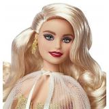 Barbie Signature 2023 Holiday Doll, Blonde Hair Wearing Golden Gown, Collectible with Doll Stand & Certificate of Authenticity