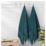 Belizzi Home Ultra Soft 6 Pack Cotton Towel Set, Contains 2 Bath Towels 28x55 inch, 2 Hand Towels 16x24 inch & 2 Wash Coths 12x12 inch, Ideal Everyday use, Compact & Lightweight - Teal