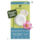 Enviroscent Non Toxic Air Freshener (Spring Water & Lotus) Plug-in Air Freshener for Home | Essential Oil Plug In | Home Fragrance Last 45+ Days | 1 Refillable Air Freshener Plug In & 1 Scent Refill (