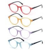 OLOMEE Reading Glasses Womens +2.50 Colorful Round Readers Lightweight Stylish Cute Women