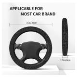 Leopard Steering Wheel Covers Non Slip Neoprene Steering Wheel Protector Cover Universal 15 Inch for Men Women