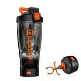 HeaDot Electric Protein Shaker Bottle, Blender Bottles for Protein Mixes, 24 Oz Echargeable Type-C Shaker Cup, Made with Tritan, BPA Free Shakers for Protein Shakes(Orange)