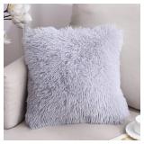 Soft Fur Faux Fur Throw Pillow Covers, 18"x18", Pack of 2 Peach Blush Plush Decorative Tie Dye Pink Throw Girls Pillow Covers, Cute Cushion Cases Pillowcases for Sofa Couch Living Room Bedroom