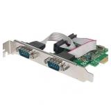 Manhattan Serial PCI Express Card - Two DB9 Ports - Fits PCI Express x1 x4 x8 and x16 Lane Buses - Two Low-{rofile brackets