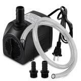 New PULACO 400GPH Submersible Water Pump w/ 5ft Tubing, 25W durable fountain water pump for Pond Fountain, Aquariums Fish Tank, Statuary, Hydroponics