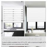 Joydeco 58” Wide White Sheer Zebra Blinds for Windows,Privacy Light Filtering Cordless Dual Layer Roller Shades for Home Office Bedroom, 58" W×75" H