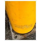 IdealSheild Heavy Duty 57”x8” Base Plate Steel Bollard Barrier Post w/ Cover, Yellow