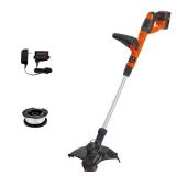 Black+Decker 40V MAX String Trimmer and Edger Kit, Cordless, 13 inch, 2-in-1, Battery and Charger Included (LST140C) - Retail: $126.61