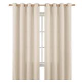 BGment Faux Linen Curtains for Living Room 84 Inch Length 2 Panels Set, Burlap Textured Thick Long Curtains Light Filtering Privacy Window Drapes with Grommet, 52 Inch Wide Each Panel, Light Beige