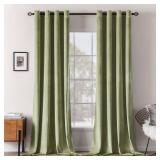 MIULEE Sage Velvet Curtains Green Thermal Insulated Soundproof Room Darkening Blackout Curtains/Grommet Window Drapes for Living Room/Bedroom/Home Theatre Decor 52 x 84 Inches 2 Panels