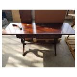 Mahogany Drop Leaf Writing Desk One Leg Is Broke