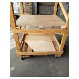 Large Wooden Rolling Cart