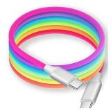 KINDRM USB C Charger Cable, 3ft Colorful Gradual Braided USB C to USB C Cable Type C Fast Charging Cord for iPhone 15 Pro Max Plus, MacBook Air/Pro, iPad Pro Air, Galaxy S23 S22 S21 S20 +/ Ultra More