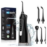 COSLUS Water Dental Flosser Teeth Pick: Portable Cordless Oral Irrigator 300ML Rechargeable Travel Irrigation Cleaner IPX7 Waterproof Electric Waterflosser Flossing Machine for Teeth Cleaning F5020E