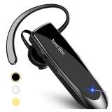 New bee Bluetooth Earpiece V5.0 Wireless Handsfree Headset with Microphone 24 Hrs Driving Headset 60 Days Standby Time for iPhone Android Samsung Laptop Trucker Driver (Black)