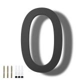 DEWEL 8 inch Floating Large House Numbers for Outside, Black Modern House Address Numbers Decor for 911 Visibility Signage with Nail Kits (House Number 0)