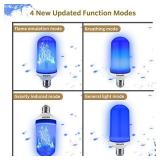 Texsens LED Blue Flame Effect Light Bulbs - 4 Modes Flickering Fire Flame with Upside-down Effect, Simulated Decorative Lights Vintage Flaming Lamp for Halloween/Christmas Decoration/Party/Bar- 2 Pack