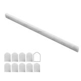 Lovdeco Carrara White 1/2" X 12" Marble Pencil Liner Tile, Edge Trim Molding for Shower and Backsplash, Bullnose Tile Trim Polished, 10 Pcs/Box