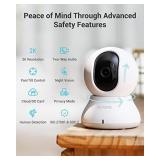 blurams Security Camera, 2K Indoor Camera 360° Pet Camera for Home Security w/Motion Tracking, Phone App, 2-Way Audio, IR Night Vision, Siren, Works with Alexa & Google Assistant(2.4GHz ONLY)