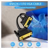 SHULIANCABLE DVI to VGA Cable, DVI-D 24+1 to VGA Cable Male to Male 1080P Full HD for HDTV PC Host Laptop Monitor and Projector (3 Feet)