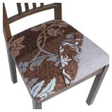 SearchI Seat Covers for Dining Room Chairs Stretch Printed Chair Seat Covers Set of 4, Removable Washable Upholstered Chair Seat Protector Cushion Slipcovers for Kitchen, Office(Brown+Flower)