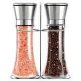 Willow & Everett Salt and Pepper Grinder Set - Stainless Steel Refillable Salt & Peppercorn Shakers