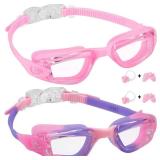 Aegend Kids Swim Goggles, Pack of 2 Swimming Goggles for Children Boys & Girls Age 3-14