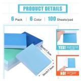 Sticky Notes 3 x 3 Inch Coastal Colors Self Stick Pads Blue Color Notepads Easy to Post for Home, Office, Notebook,100 Sheets/pad (4)